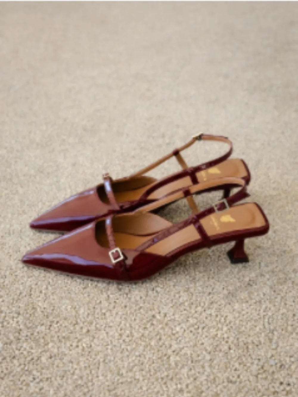 Bobbies merlot slingback heels